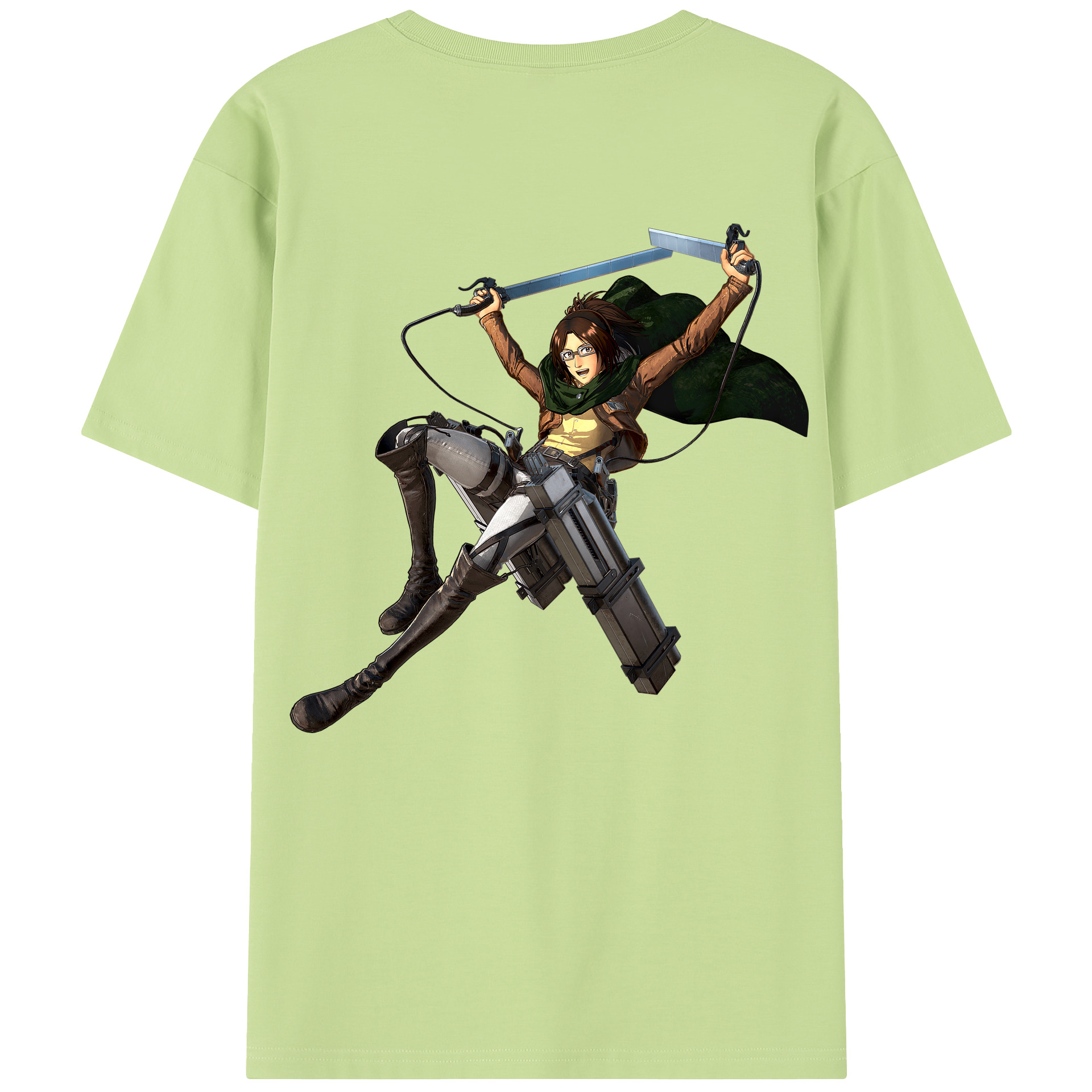 （画像用） 進撃の巨人 ハンジ·ゾエ Attack on Titan Hanji Zoe 綿100％半袖Tシャツ（背面プリント）